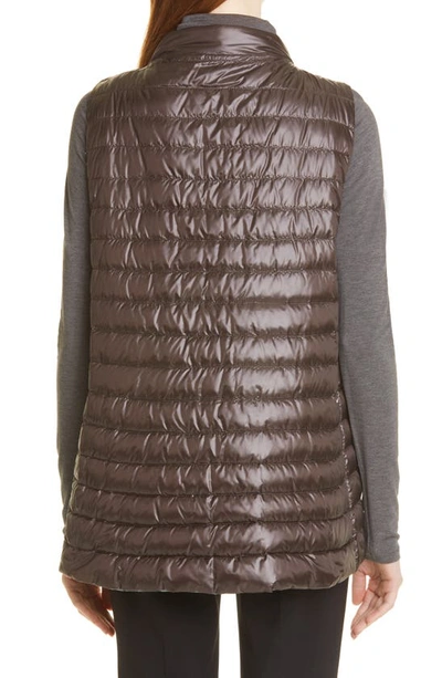 Shop Herno Ultralight Reversible Down Vest In Dark Brown / Aqua