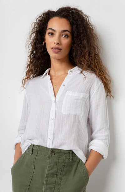 Shop Rails Ellis Cotton Shirt In White