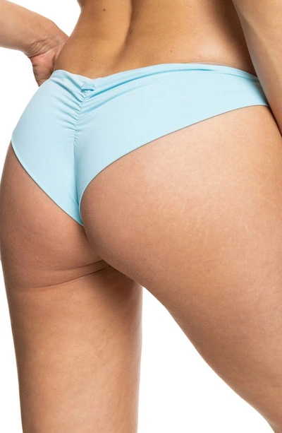 Shop Roxy Sd Beach Classics Cheeky Bikini Bottoms In Cool Blue