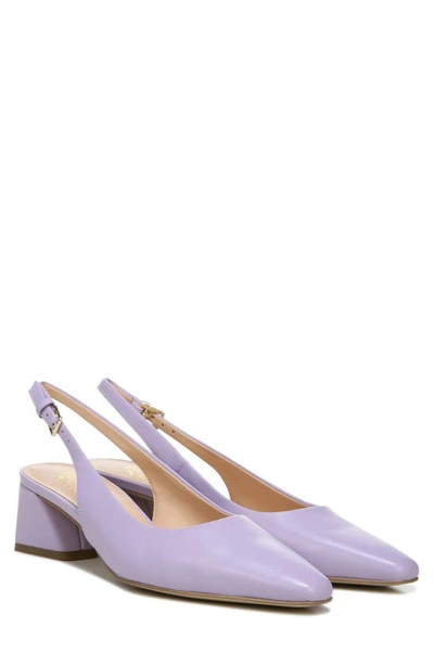 Shop Franco Sarto Jacer Block Heel Leather Slingback Pump In Lilac