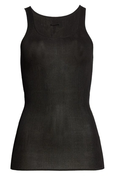 Judy Turner Unisex Liza Rib Silk Tank In Nero