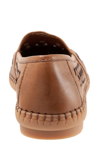 Shop Trotters Rory Woven Flat In Luggage Brown