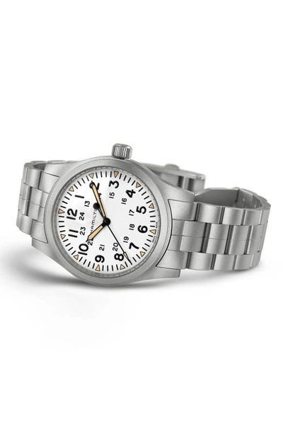 Shop Hamilton Khaki Field Mechanical Bracelet Watch, 42mm In Stainless Steel