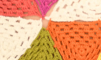 Shop Batsheva Vivien Triangle Crochet Knit Alpaca Sweater In Multi Triangle