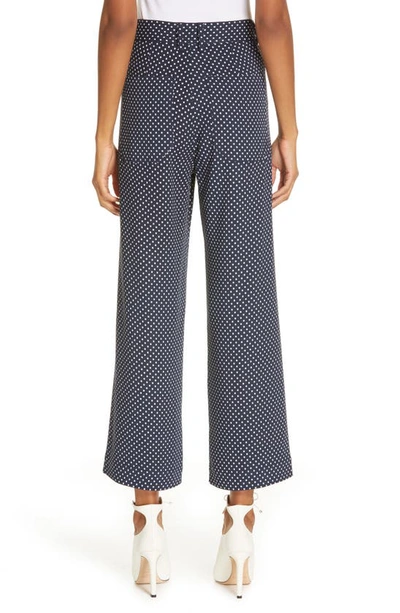 Shop Rebecca Taylor Dot Wide Leg Ankle Pants In Navy Combo