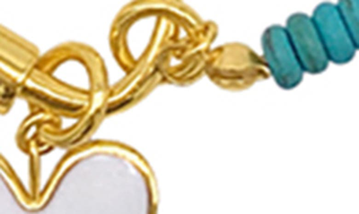 Adornia Turquoise And Freshwater Pearl Lock And Heart Pendant Necklace In Blue