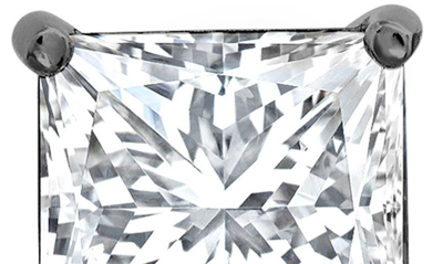 Crislu Square Cubic Zirconia Stud Earrings In Black Rhodium