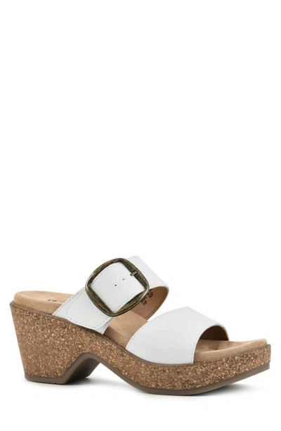 Shop White Mountain Copious Block Heel Sandal In White/ Smooth
