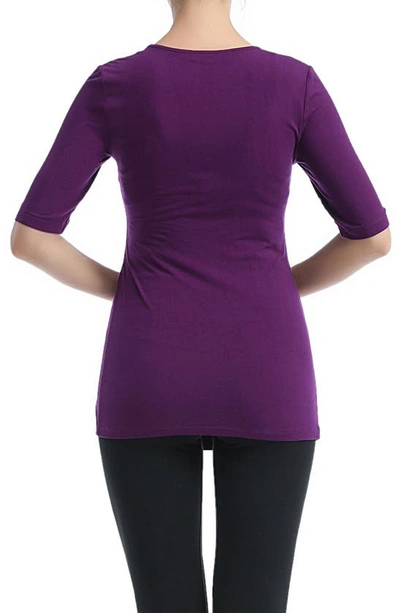 Kimi And Kai Essential Maternity/nursing Top In Eggplant