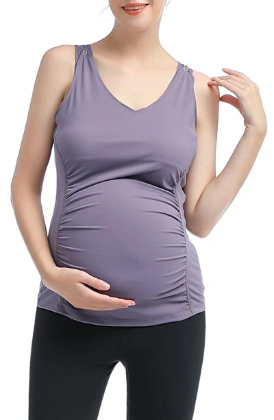 Shop Kimi And Kai Essential Maternity/nursing Tank In Lavender