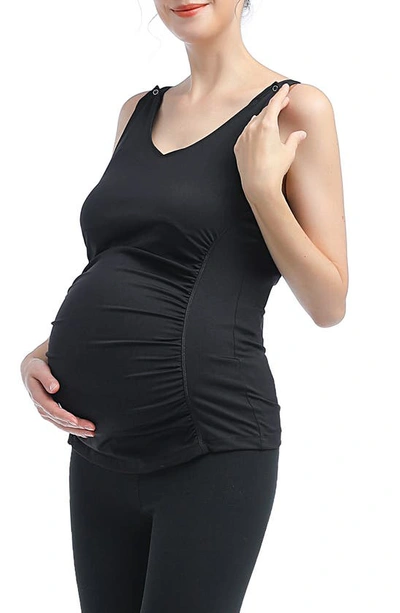 Shop Kimi And Kai Essential Maternity/nursing Tank In Black