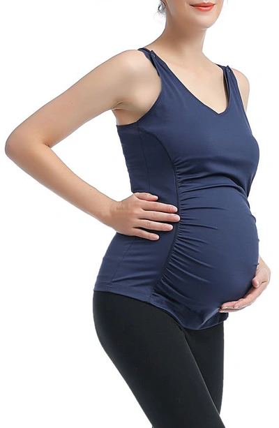 Kimi And Kai Essential Maternity/nursing Tank In Navy