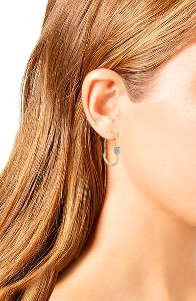 Shop Allsaints Pavé Carabiner Hoop Earrings In Crystal