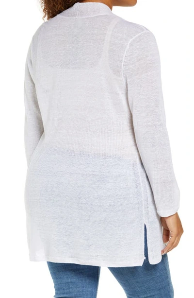 Nic + Zoe Lightweight Long Boc Cardigan In Paper White