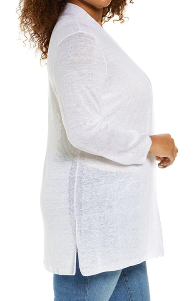 Nic + Zoe Lightweight Long Boc Cardigan In Paper White