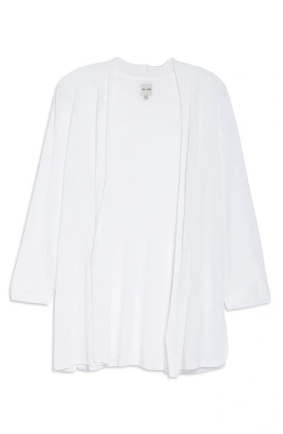 Nic + Zoe Lightweight Long Boc Cardigan In Paper White
