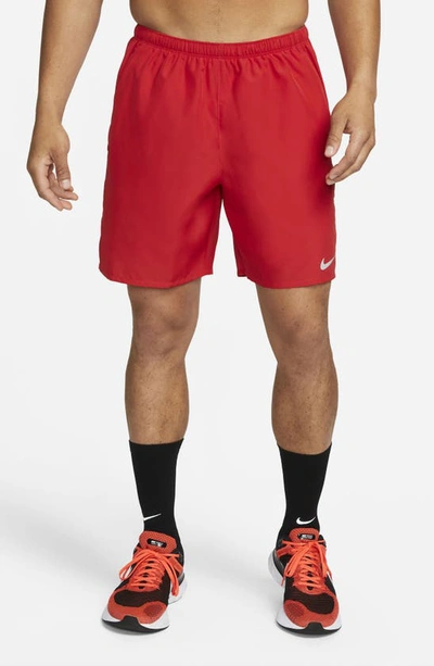 Shop Nike Dri-fit Challenger 2-in-1 Running Shorts In University Red