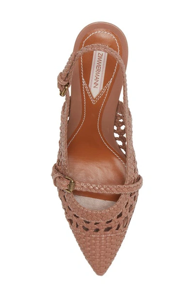 Shop Zimmermann Woven Slingback Pump In Blush