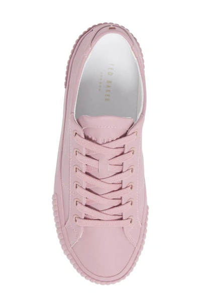 Shop Ted Baker Kimiah Sneaker In Light Pink Leather Split Grain
