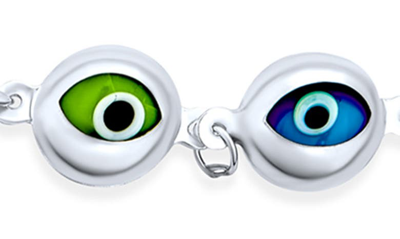 Bling Jewelry Sterling Silver Evil Eye Bracelet In Multi-color