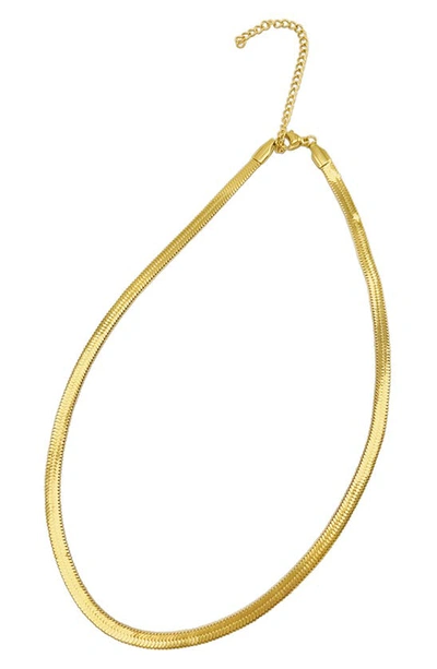 Shop Adornia Snake Chain Necklace In Yellow