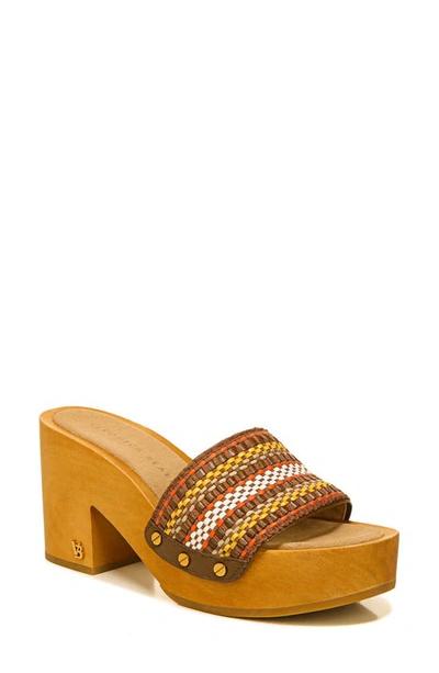 Shop Veronica Beard Hannalee Woven Platform Sandal In Brown Multi