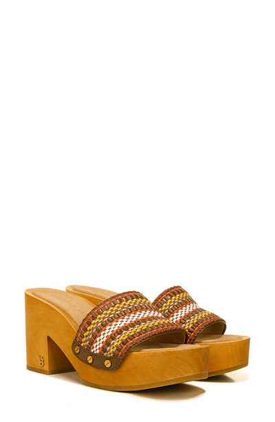 Shop Veronica Beard Hannalee Woven Platform Sandal In Brown Multi