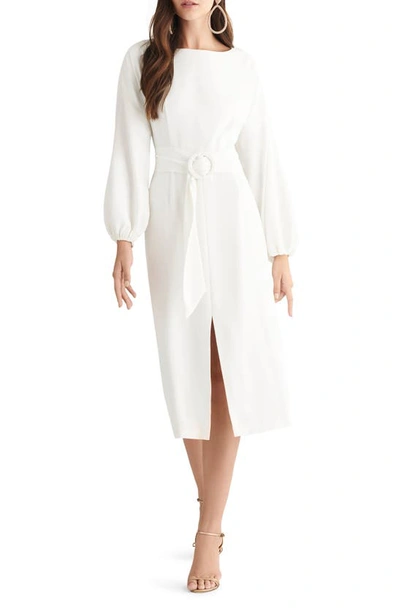Shop Sachin & Babi Annie Long Sleeve Belted Crepe Dress In Ivy