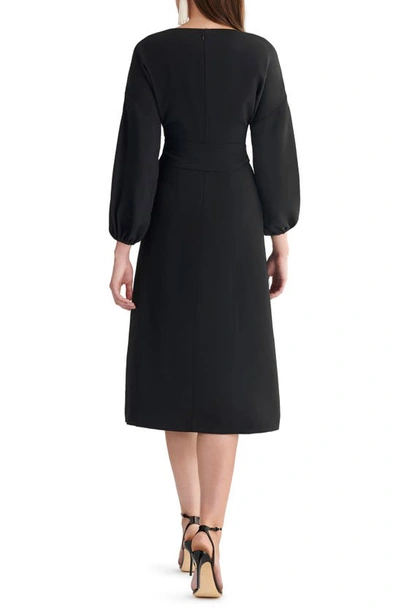 Shop Sachin & Babi Annie Long Sleeve Belted Crepe Dress In Black