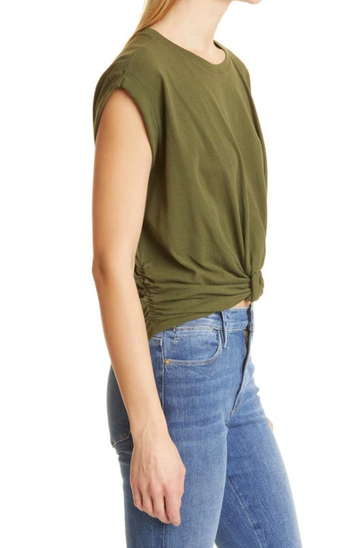 Shop Frame Knotted Roll T-shirt In Fatigue