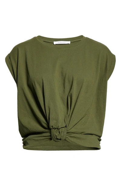 Shop Frame Knotted Roll T-shirt In Fatigue