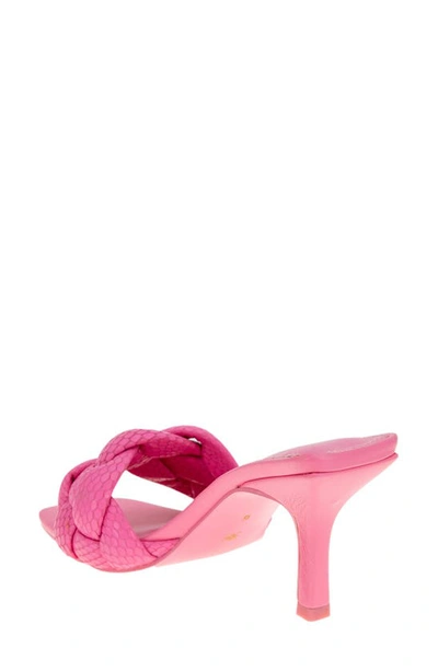 Shop Bcbgeneration Marlino Snake Embossed Slide Sandal In Bubblegum Breach