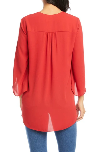 Shop Karen Kane Asymmetrical Crepe Top In Tomato