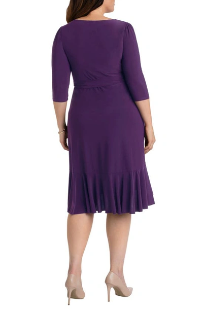 Shop Kiyonna Whimsy Wrap Dress In Plum Passion