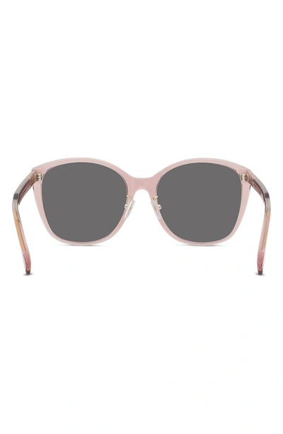 Shop Fendi The  Fine 53mm Geometric Sunglasses In Shiny Pink / Smoke