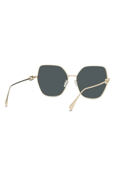 Shop Fendi The  Baguette 59mm Butterfly Sunglasses In Shiny Gold Dh / Smoke