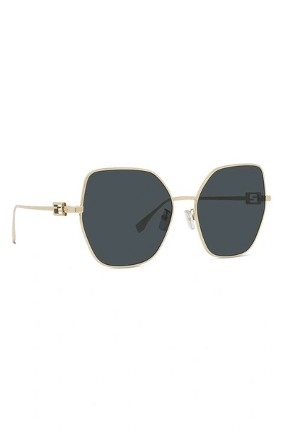 Shop Fendi The  Baguette 59mm Butterfly Sunglasses In Shiny Gold Dh / Smoke