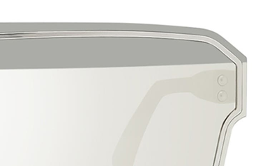 Shop Fendi Fragment Shield Sunglasses In Shiny Palladium / Smoke Mirror
