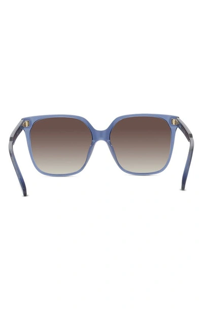 Shop Fendi Fine 59mm Square Sunglasses In Shiny Blue / Gradient Brown