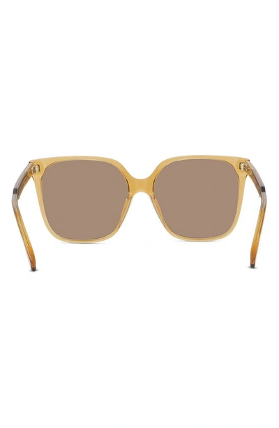 Shop Fendi The  Fine 59mm Geometric Sunglasses In Shiny Beige / Brown