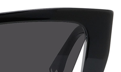 Shop Fendi The  Way 54mm Geometric Sunglasses In Shiny Black / Smoke