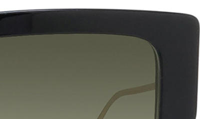 Shop Fendi Baguette 55mm Butterfly Sunglasses In Shiny Black / Gradient Green