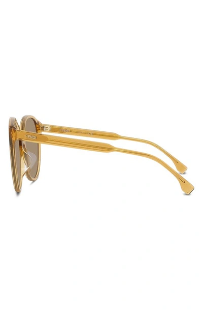 Shop Fendi Fine 59mm Cat Eye Sunglasses In Shiny Beige / Brown