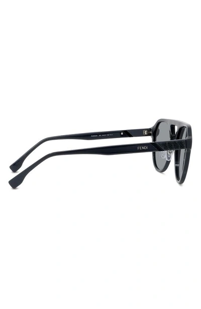Shop Fendi The  Diagonal 54mm Polarized Pilot Sunglasses In Grey/ Other / Smoke Mirror