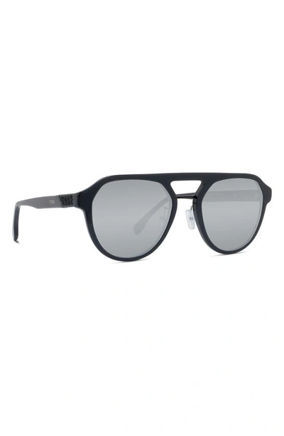 Shop Fendi The  Diagonal 54mm Polarized Pilot Sunglasses In Grey/ Other / Smoke Mirror