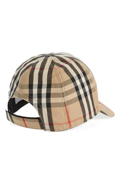 Shop Burberry Archive Check Baseball Hat In Archive Beige Ip Chk