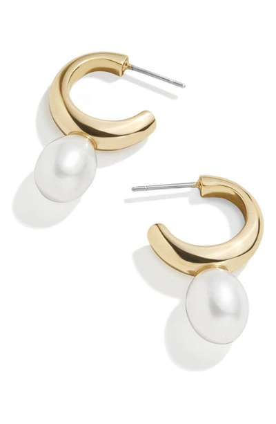 Baublebar pearl hoop earrings deals