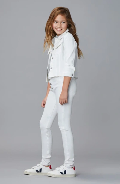 Shop Dl1961 Kids' High Waist Skinny Jeans In White Exposed