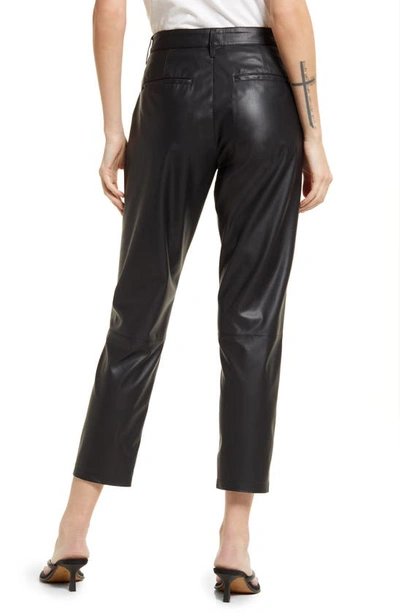 Shop Ag Caden Crop Faux Leather Pants In Super Black