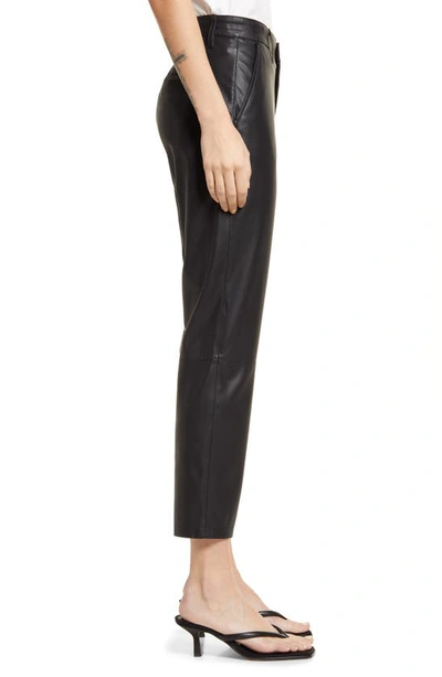 Shop Ag Caden Crop Faux Leather Pants In Super Black